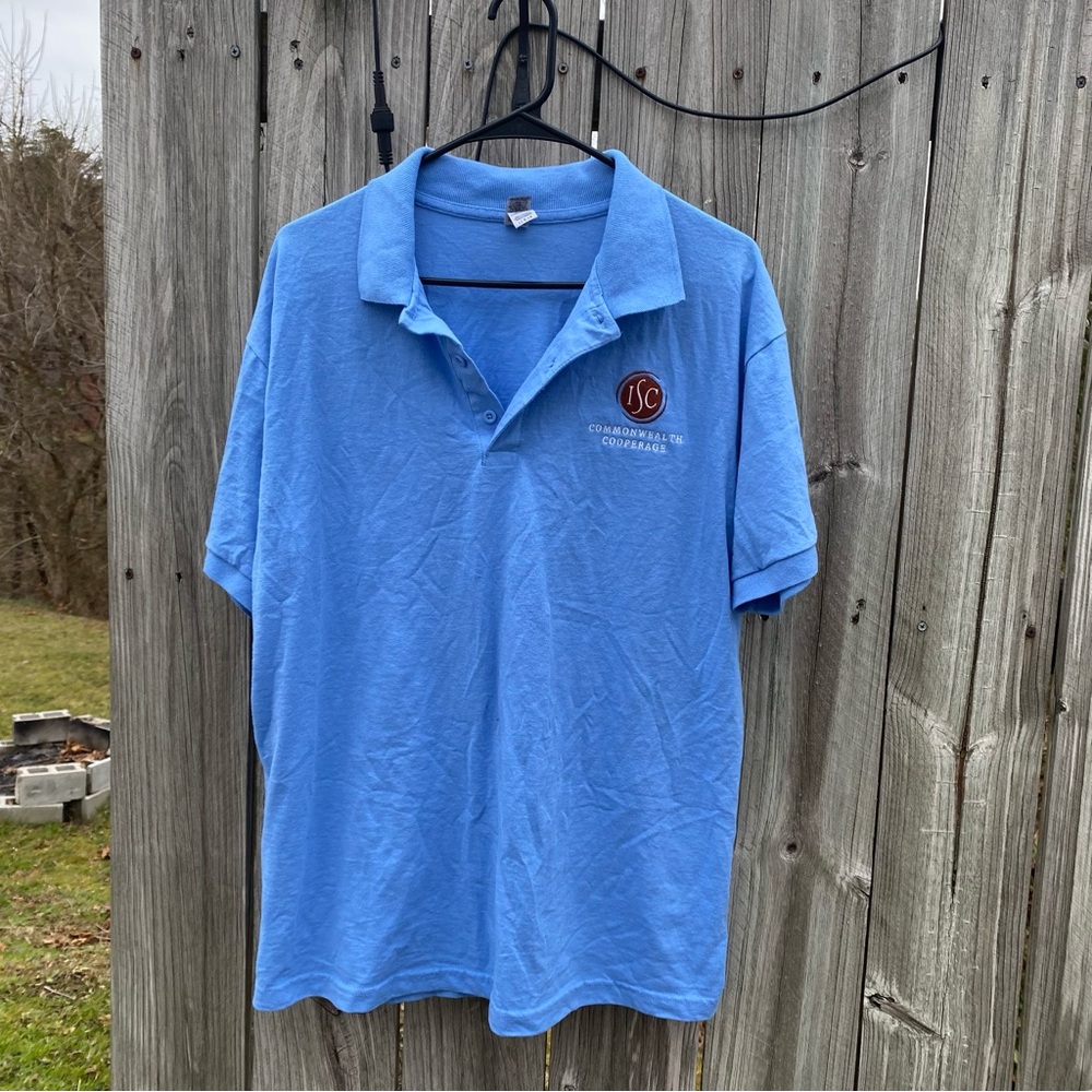 Gildan Light Blue Men's Polo Shirt‎ with Logo